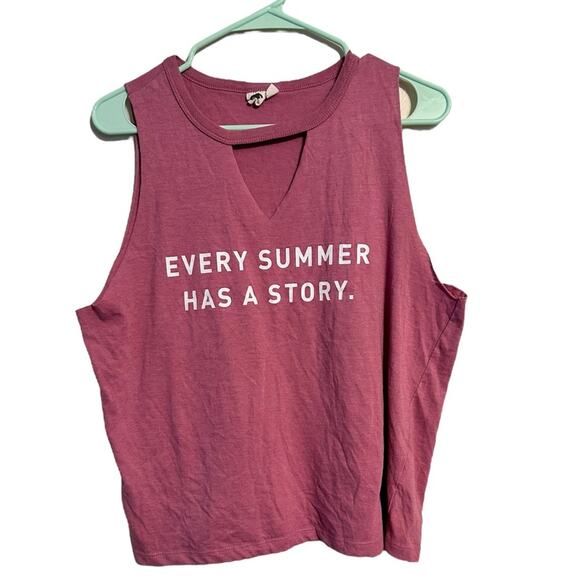 Lagaci “Every Summer Has A Story” Pink Sleeveless Shirt Size XL - Picture 1 of 7